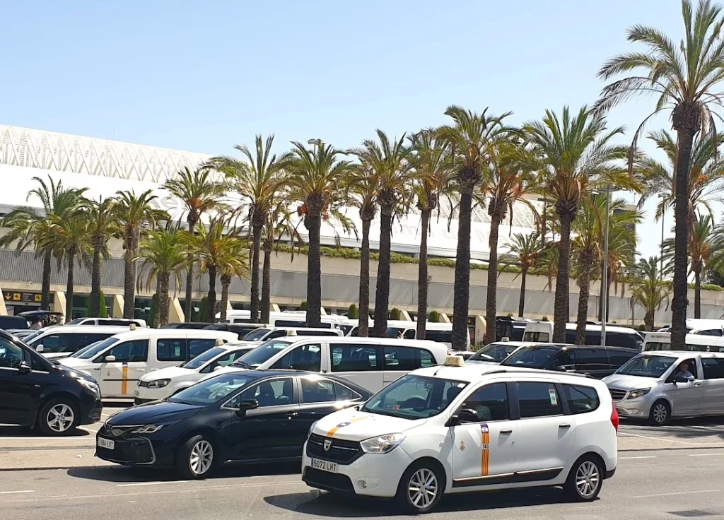 Taxi and airport transfer vehicle at Palma Airport